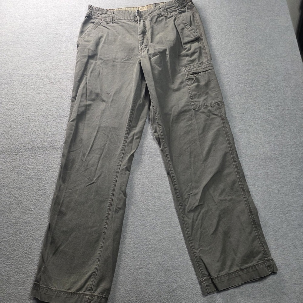 RedHead Cargo Pants Mens 34x32 Gray Olive Canvas Elastic Workwear Outdoor